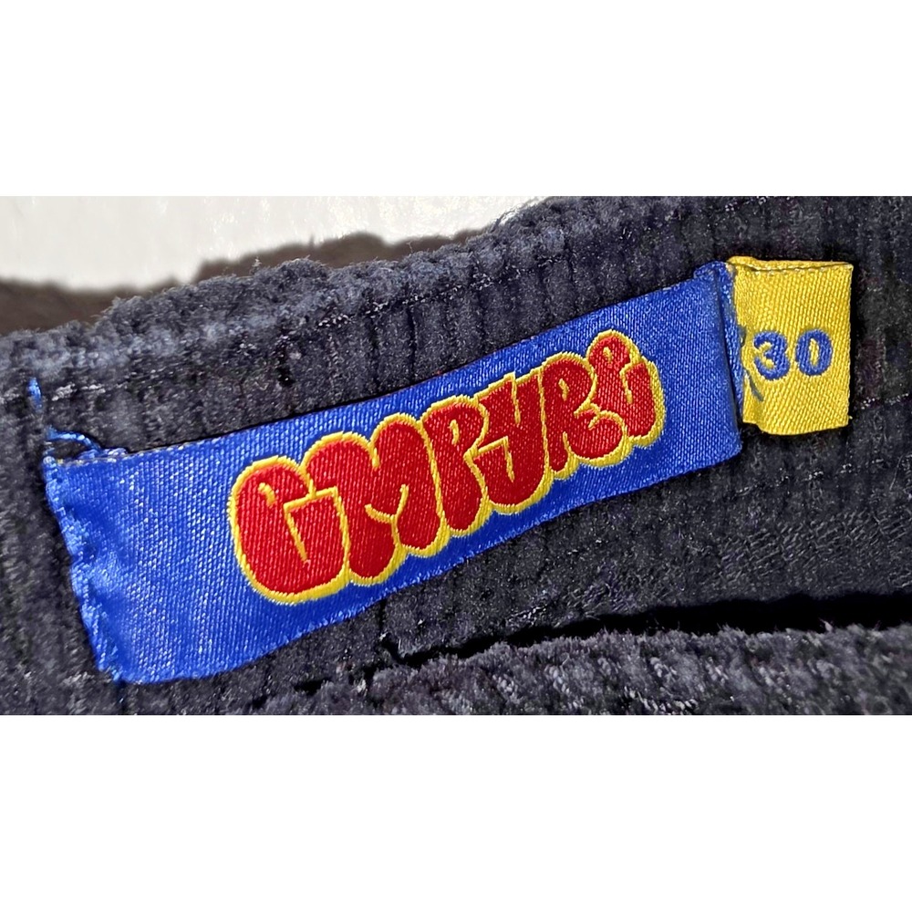 Vintage Empyre Black Corduroy Pants Sz 30 X 27 Baggy 90s Skate 100% Cotton - Picture 3 of 9